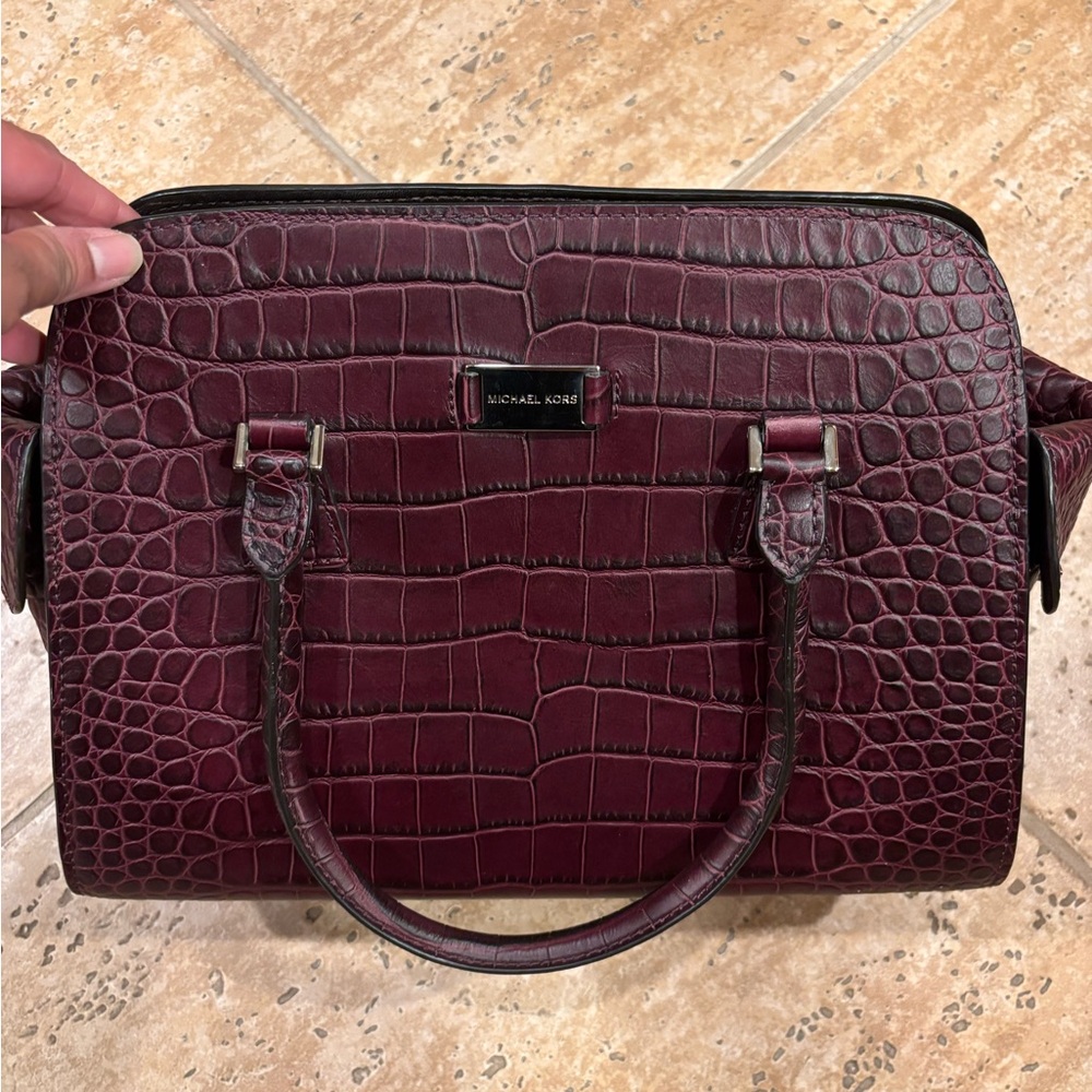 Michael Kors purple Croc-Embossed Handbag